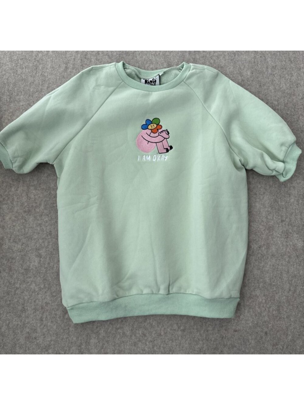 Kina and Tam I Am Okay Short Sleeve Sweatshirt Fleece Womens Large